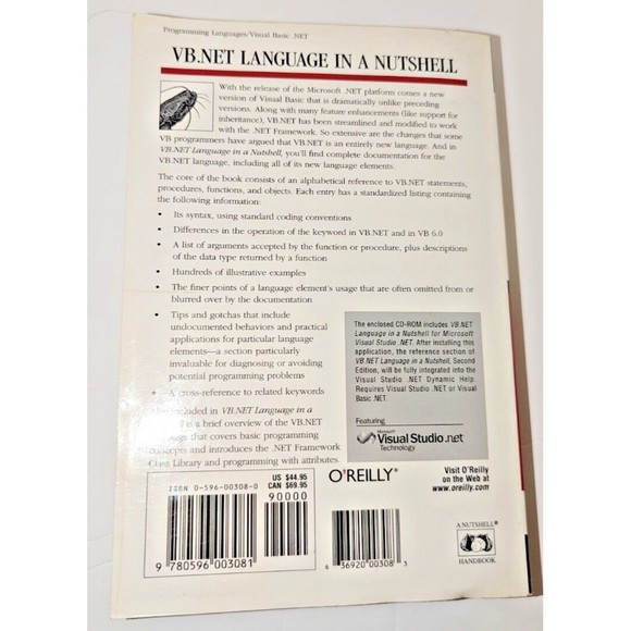 Lot of 2 VB.NET Language Books -  In a Nutshell, 2nd Ed [W CDROM]  + MS Press - Picture 4 of 10